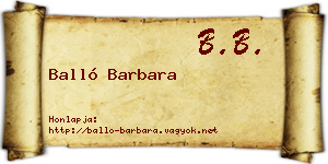 Balló Barbara névjegykártya